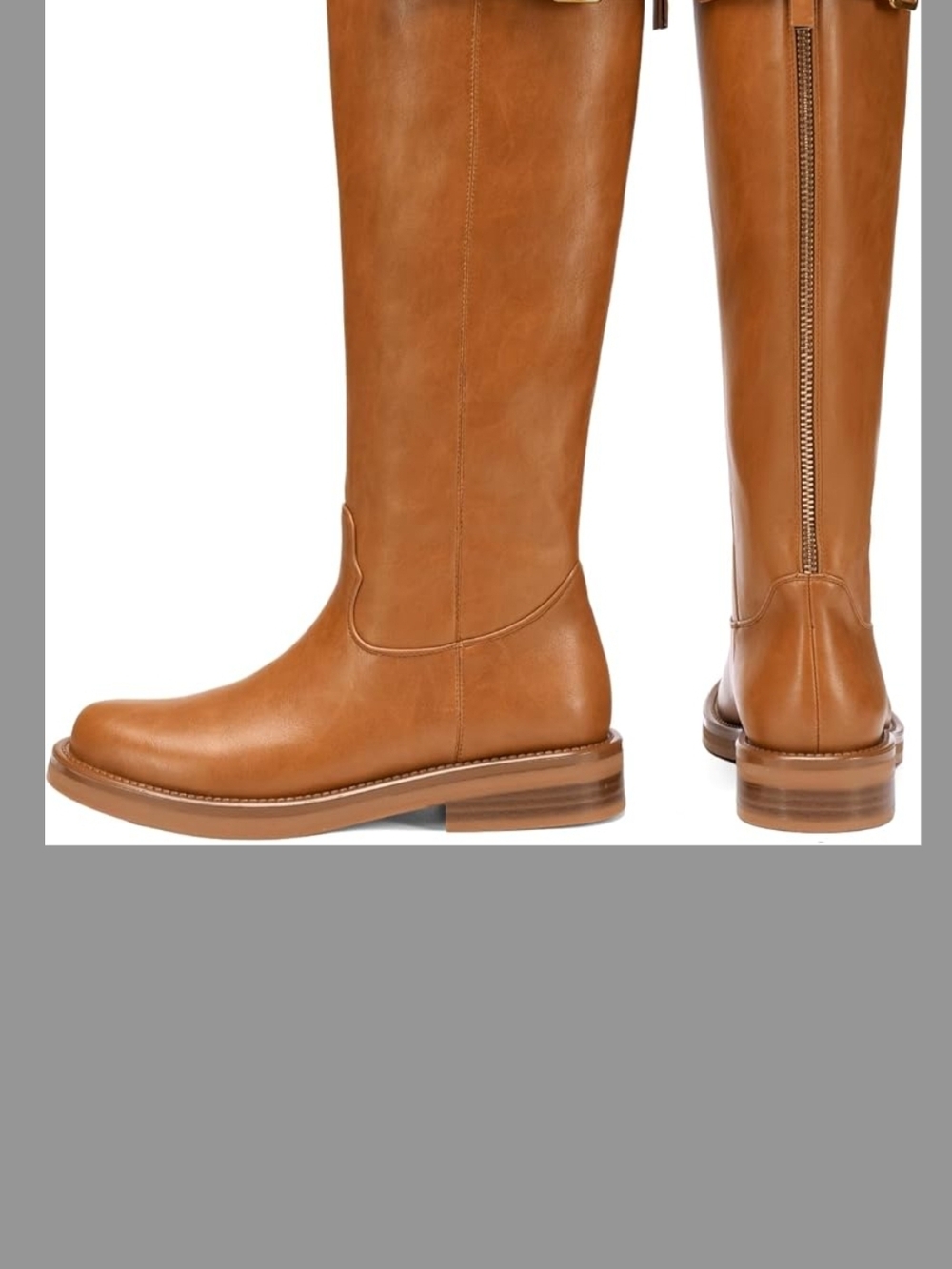 Over-the-Knee Leather Riding Boot - Cognac - Picture 3 of 8